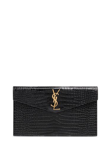 Clutch De Piel Efecto Cocodrilo - SAINT LAURENT - Modalova