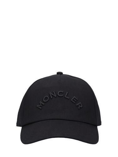 Embroidered Logo Cotton Baseball Cap - MONCLER - Modalova