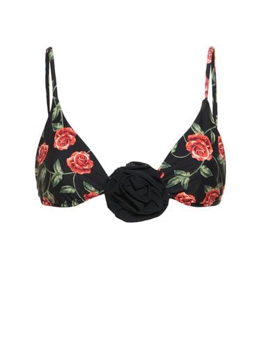 Cooper Printed Bikini Top W/ Rose - WEWOREWHAT - Modalova