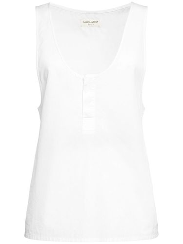 Cotton Poplin Top - SAINT LAURENT - Modalova