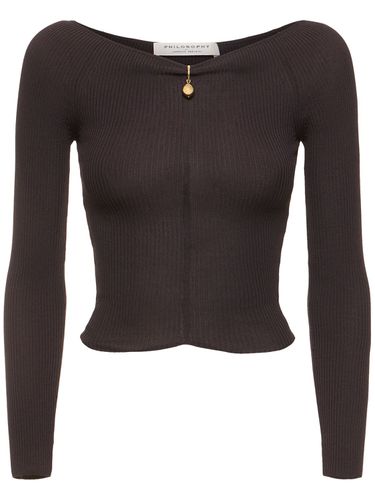 Stretch Viscose Jersey L/s Knit Top - PHILOSOPHY DI LORENZO SERAFINI - Modalova