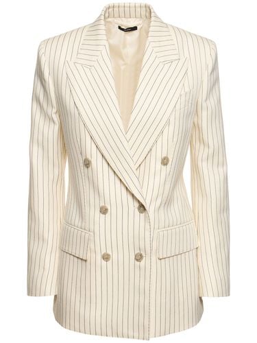 Wool & Silk Pinstriped Jacket - TOM FORD - Modalova