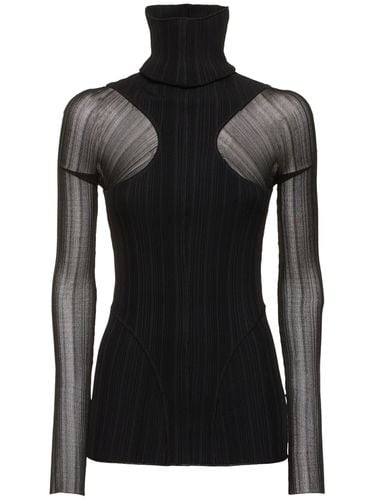 Top In Maglia Plissé A Costine - MUGLER - Modalova