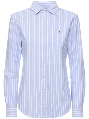 Camisa De Popelina De Algodón A Rayas - POLO RALPH LAUREN - Modalova