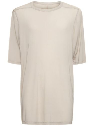 Boatneck Stretch Cupro T-shirt - RICK OWENS - Modalova