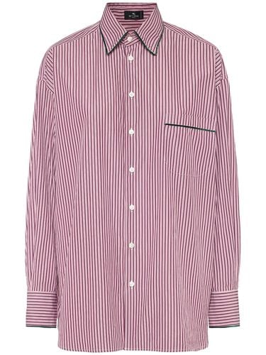 Striped Poplin Shirt W/ Pocket - ETRO - Modalova