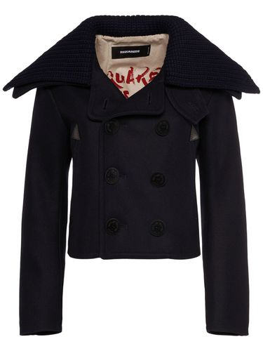 Peacoat In Feltro Di Lana Stretch - DSQUARED2 - Modalova