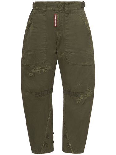 Pantaloni Larghi Military In Twill Overdyed - DSQUARED2 - Modalova