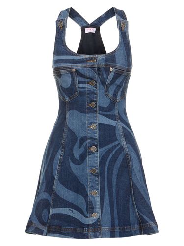 Vestido Corto De Denim Estampado - PUCCI - Modalova