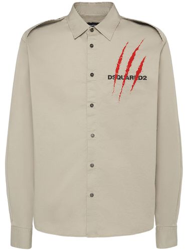 Camicia Nightmare In Misto Cotone Con Logo - DSQUARED2 - Modalova