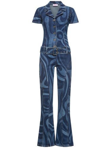 Langer Jumpsuit Aus Denim Mit Druck - PUCCI - Modalova