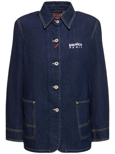 College-arbeitsjacke Aus Baumwolldenim - KENZO PARIS - Modalova