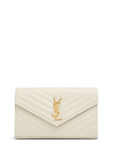 Monogram Grain Leather Chain Wallet - SAINT LAURENT - Modalova