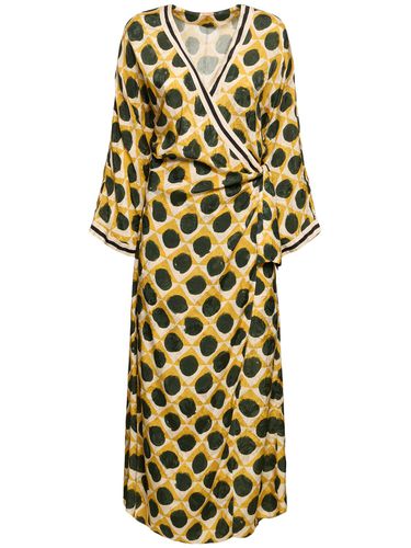 Jacquard Long Sleeve Long Wrap Dress - JOHANNA ORTIZ - Modalova