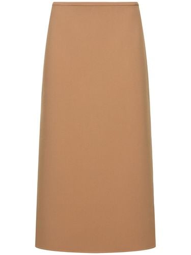 Wool Stretch Side Slit Midi Skirt - MICHAEL KORS COLLECTION - Modalova