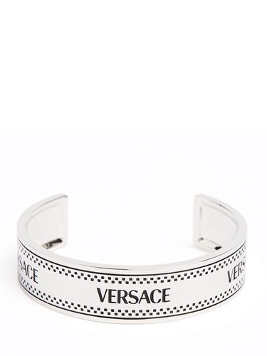 Metal Logo Cuff Bracelet - VERSACE - Modalova