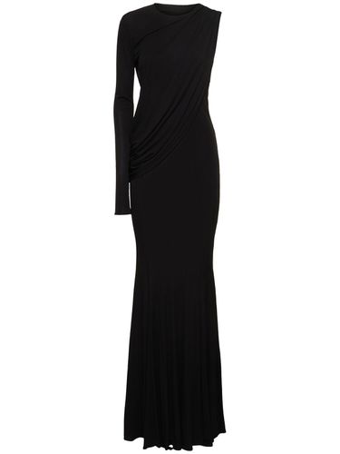 Draped Viscose Jersey Long Dress - ANDREADAMO - Modalova