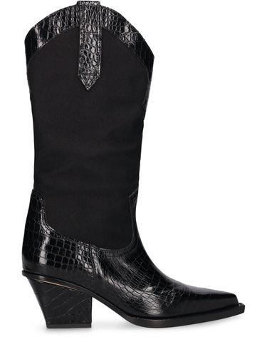 Mm Hohe Lederstiefel Mit Krokoprägung „rosario“ - PARIS TEXAS - Modalova