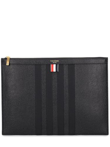 Medium Dokumentenhalter Mit Leder Mit Logo - THOM BROWNE - Modalova