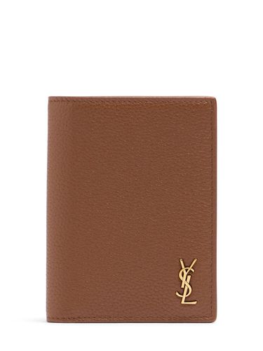 Logo Leather Wallet - SAINT LAURENT - Modalova