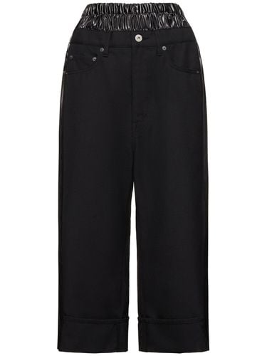 Wool Blend Serge & Satin Pants - JUNYA WATANABE - Modalova