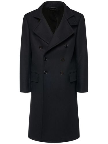 Compact Japanese Twill Felt Coat - TOM FORD - Modalova