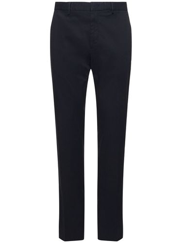 Garment Dyed Cotton Flat Front Pants - ZEGNA - Modalova