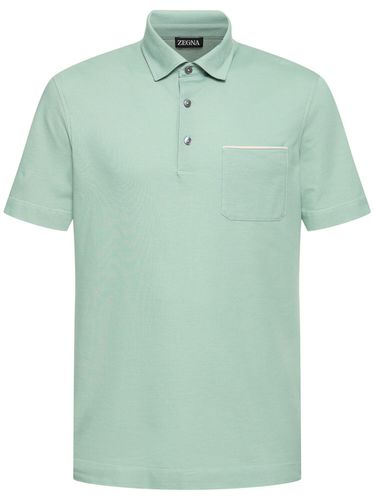 Cotton Piquet Short Sleeve Polo - ZEGNA - Modalova