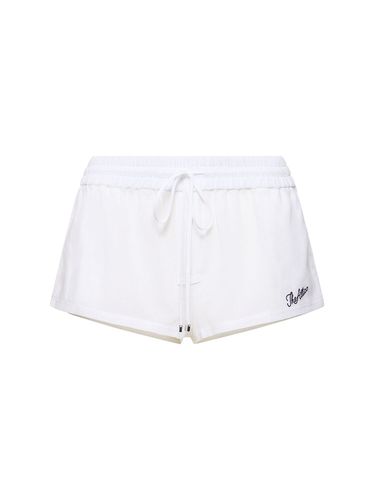 Niedrig Geschnittene Mousseline-shorts Mit Logo - THE ATTICO - Modalova