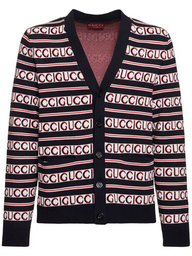 Cárdigan De Algodón Con Logo - GUCCI - Modalova