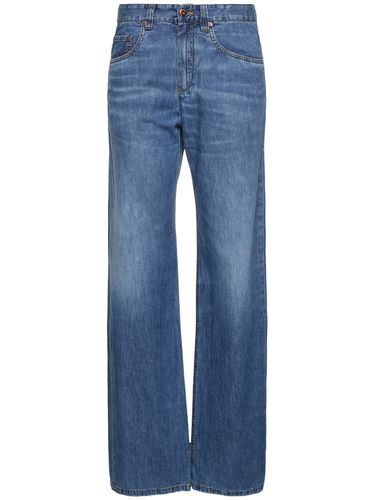 Jeans Larghi In Denim - BRUNELLO CUCINELLI - Modalova