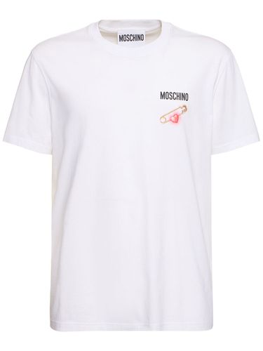 Heart Safety Pin T-shirt - MOSCHINO - Modalova