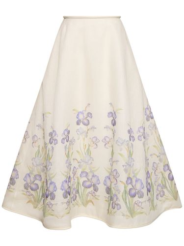 Natura Print Silk & Linen Midi Skirt - ZIMMERMANN - Modalova