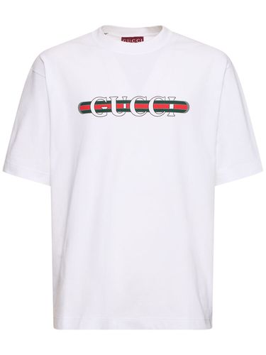 Logo Detail Heavy Cotton T-shirt - GUCCI - Modalova