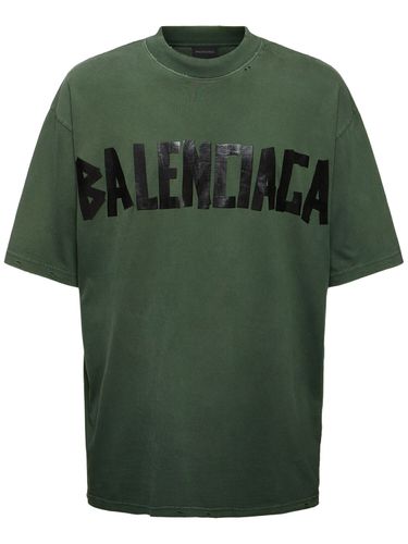 Camiseta De Algodón Con Logo - BALENCIAGA - Modalova