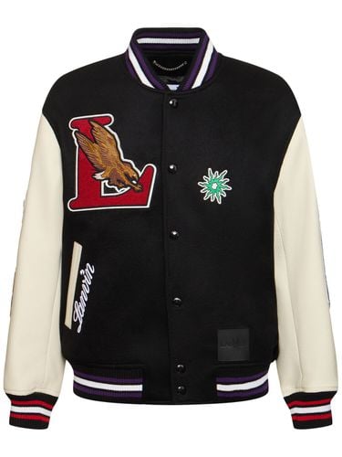 Giacca Varsity In Lana / Maniche In Pelle - LANVIN - Modalova