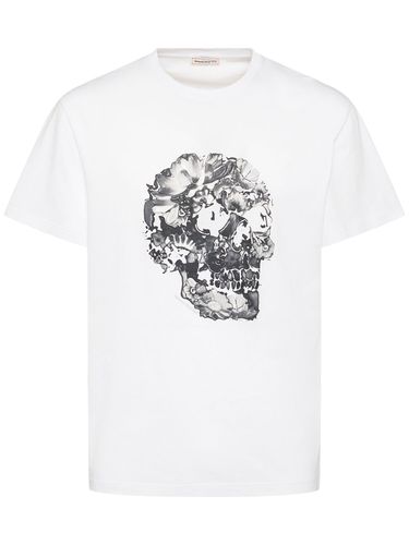 Baumwoll-t-shirt Mit Blumendruck - ALEXANDER MCQUEEN - Modalova