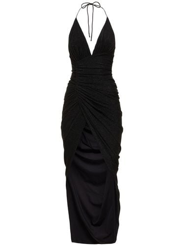 Lurex Halterneck Side Drape Long Dress - ALEXANDRE VAUTHIER - Modalova