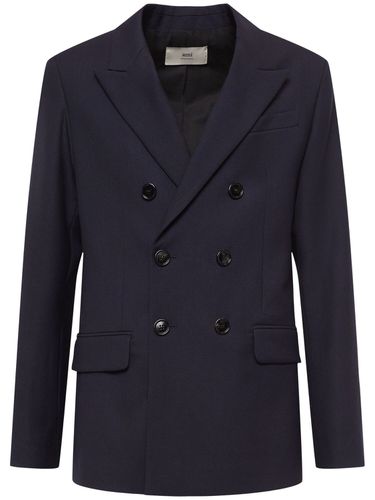 Blazer Doppiopetto In Gabardina Di Lana - AMI PARIS - Modalova