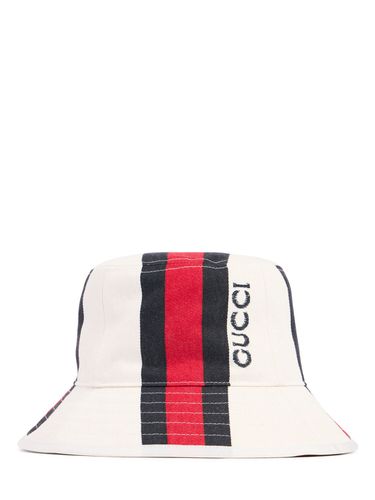 Cappello Bucket In Cotone - GUCCI - Modalova