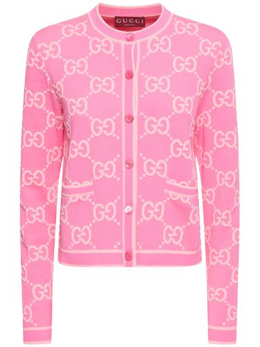 Gg Cotton Jacquard Cardigan - GUCCI - Modalova