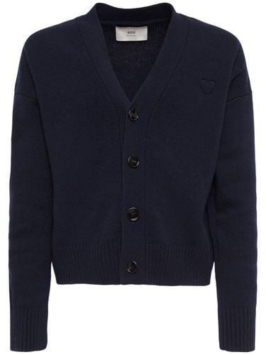 Adc Logo Wool Cashmere Cardigan - AMI PARIS - Modalova