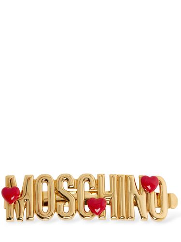 Heart Logo Metal Hair Clip - MOSCHINO - Modalova