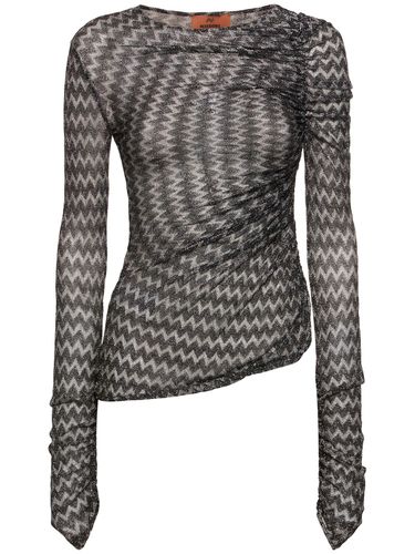 Top Maniche Lunghe In Lurex Chevron Arricciato - MISSONI - Modalova