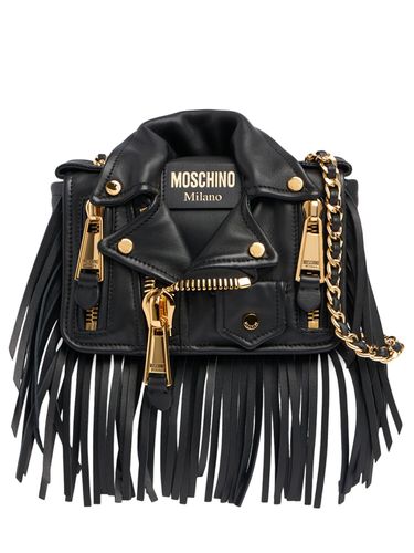 Bolso Biker De Napa Con Flecos - MOSCHINO - Modalova