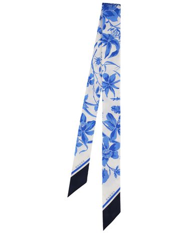 Floral Print Silk Neck Bow - GUCCI - Modalova