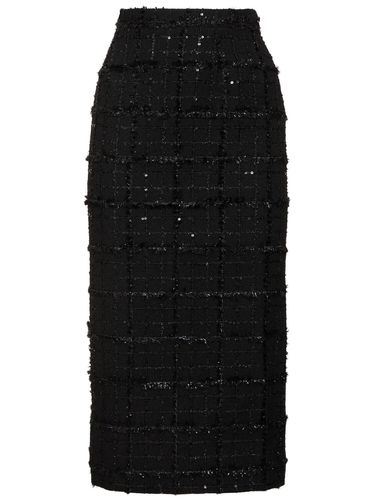 Sequined Checked Tweed Midi Skirt - ALESSANDRA RICH - Modalova