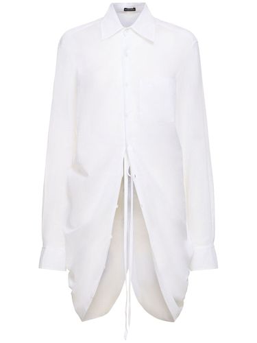 Camisa Larga Drapeada De Algodón Voile - ANN DEMEULEMEESTER - Modalova