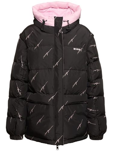 Chaqueta De Plumas Estampada - MSGM - Modalova