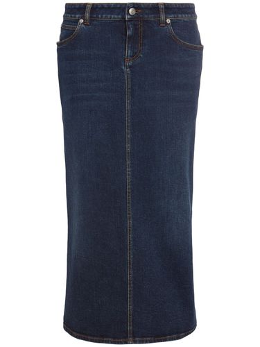 Falda Midi De Denim - ALEXANDER MCQUEEN - Modalova